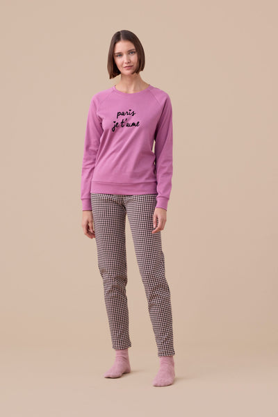 Pigiama Donna Caldo Cotone Paris Abbigliamento noidinotte S Rosa