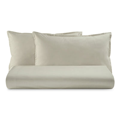 POPUP - Parure Lenzuola Percalle 200TC Eterno Letto Moreali Tessile Casa Piazza e Mezzo Greige