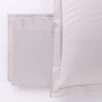 Completo Lenzuola Raso 300TC CHARME Letto Moreali Tessile Casa Matrimoniale Grigio Perla