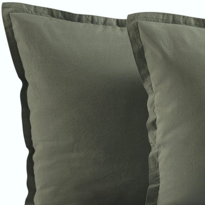 Coppia Federe Cotone No-Stiro ESSENZIALE Letto Moreali Tessile Casa 50 x 80 cm Verde