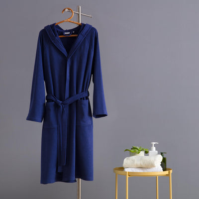 Accappatoio Unisex Microspugna WIMBLEDON Bagno Riviera S Navy