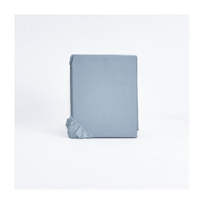 Sotto con Angoli Raso di Cotone Made in Italy Letto Moreali Tessile Casa Matrimoniale 160/180 x 200 Azzurro Polvere