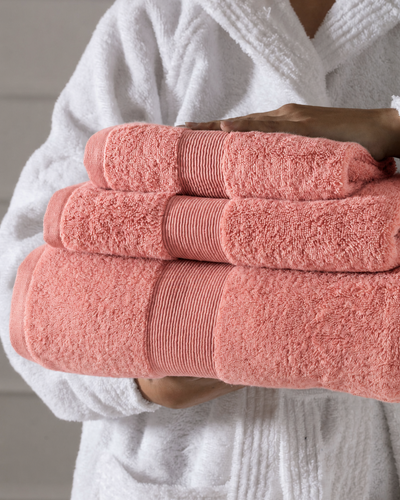 Set Asciugamani BORDURA Bagno Moreali Tessile Casa 60 x 110 / 40 x 60 Rosa