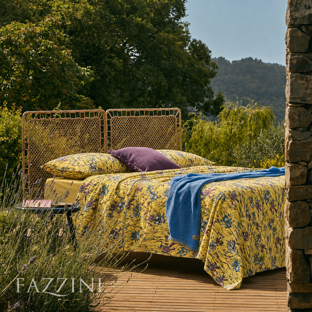 Completo Lenzuola Copriletto Percalle BELLE EPOQUE Letto Fazzini Matrimoniale Giallo