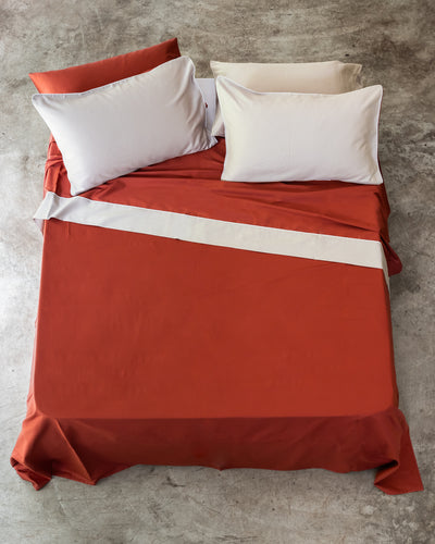 Parure Lenzuola RASO DOUBLE Letto Moreali Tessile Casa Matrimoniale Melograno/Lino