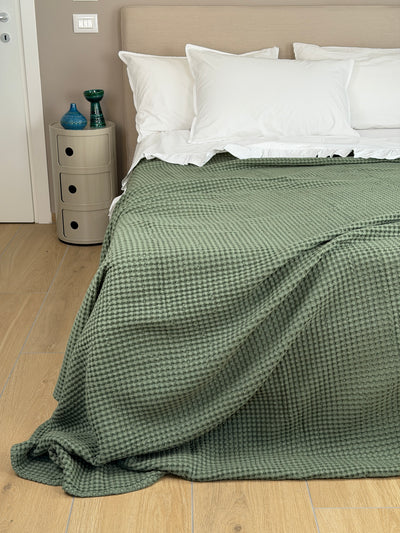 Copriletto Ape Regina Made in Italy Letto Moreali Tessile Casa Matrimoniale 270 x 270 Verde