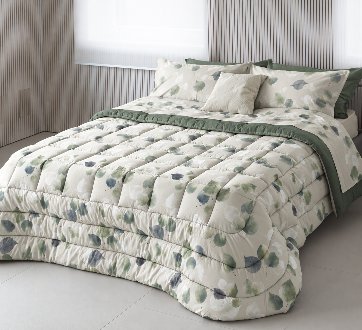 Trapunta Double Soft Peach Skin LES UNIQUES 2622 Letto Cogal 260 x 270 Metal Blue
