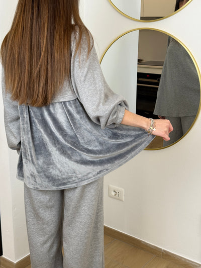 Pantalone Ampio ANTONELLA Abbigliamento Moreali Tessile Casa XS Grigio Medio