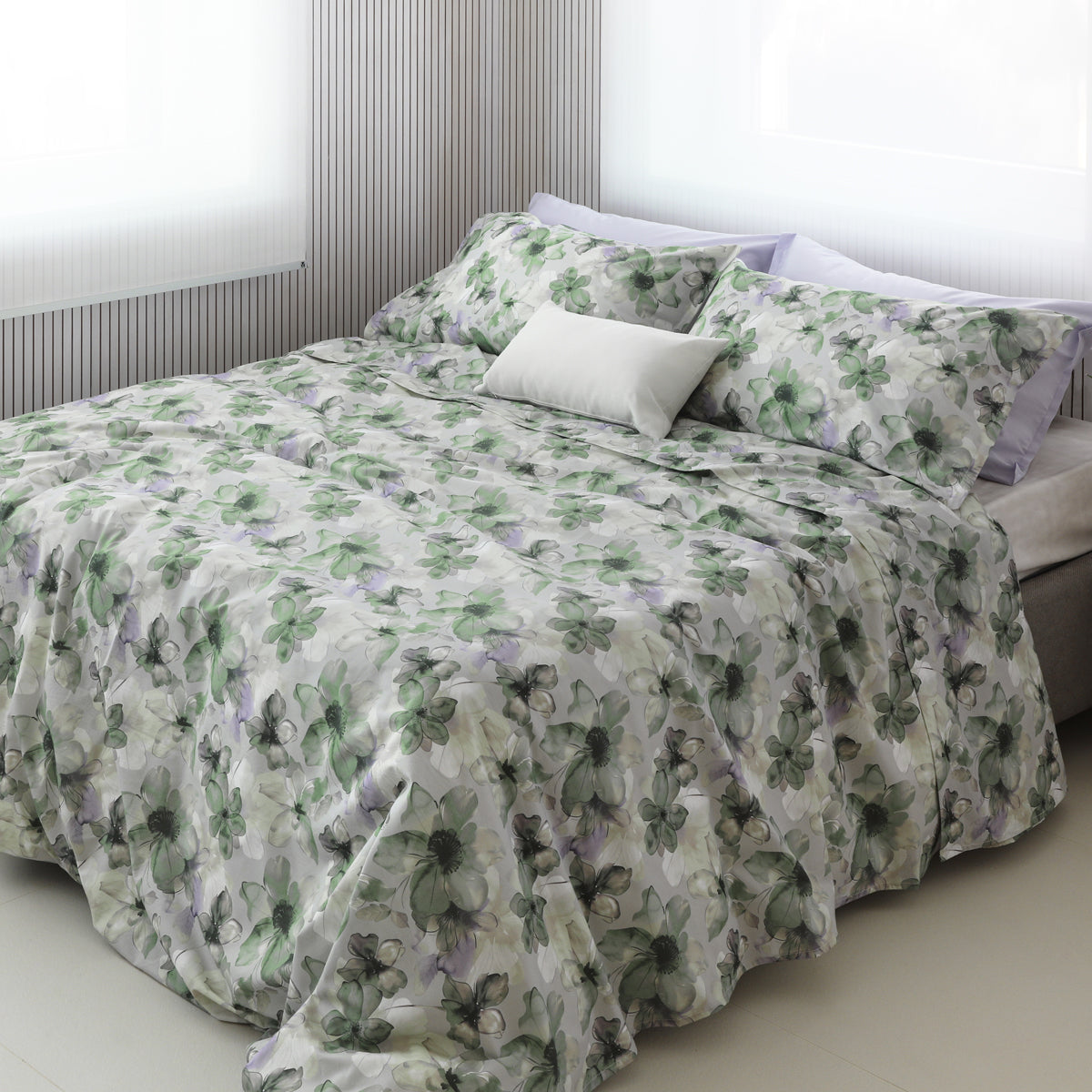 Completo Lenzuola Copriletto Madapolam LES UNIQUES 2621 Letto Cogal