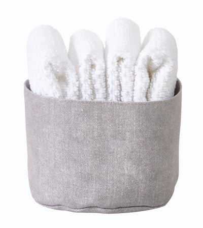 Set 4 Lavette + Cestino PEPE Bagno Maison Sucrée 30 x 30 Bianco var.01
