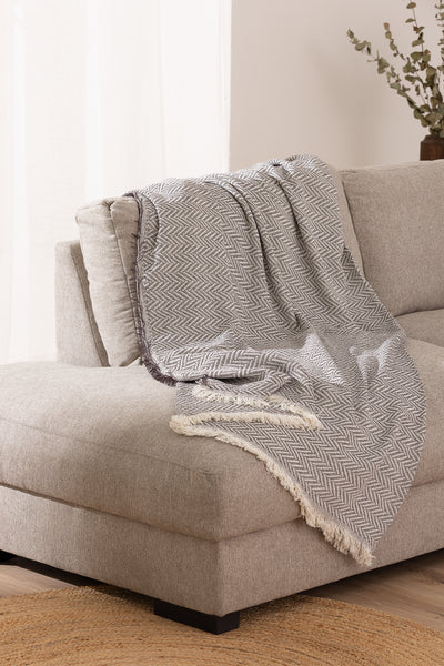 Telo Copritutto Cotone Zig Zag Kenya Soggiorno Belmarti 230 x 260 Marrone