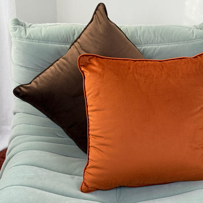 Fodera Cuscino Arredo Piping VELLUTO Made in Italy Soggiorno Moreali Tessile Casa