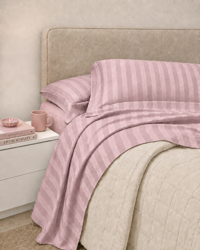 Completo Lenzuola Riga Raso Cotone HOTELLERIE Letto Moreali Tessile Casa