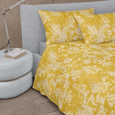 Completo Lenzuola Copriletto Percalle KIMONO Letto Fazzini Singolo Giallo