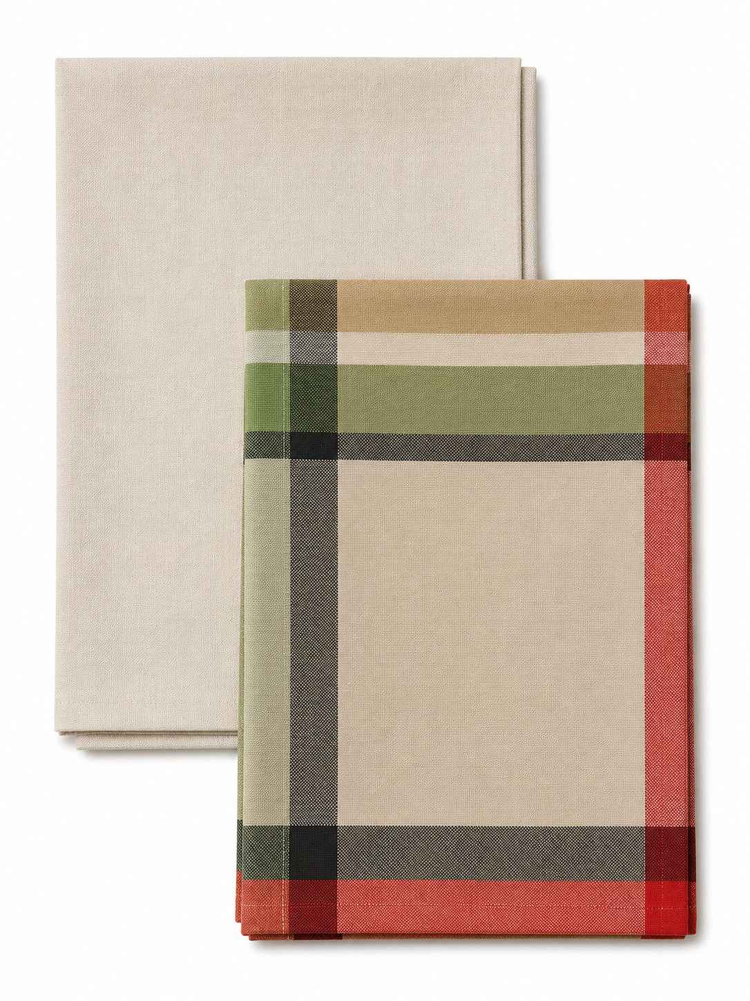 Set 2 Canovacci Tinto Filo OLIVE + Corda Cucina Bossi x Moreali 50 x 70 cm Tinto Filo