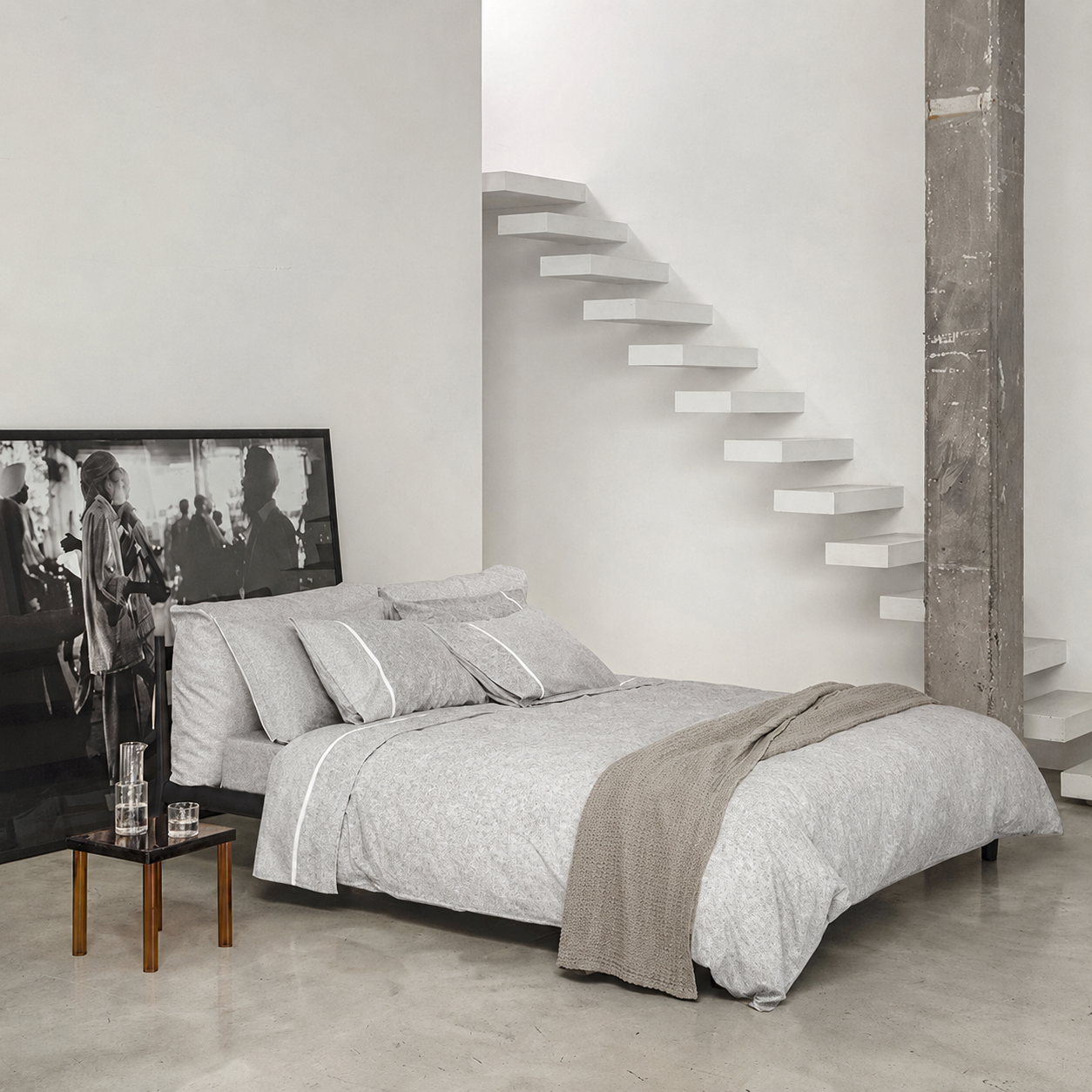 Trapuntino Percalle GALUCHAT Letto Fazzini Matrimoniale 270 x 270 Grigio