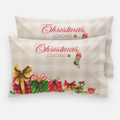 Coppia di Federe Madapolam Natalizie Letto Riviera 50 x 80 cm Christmas Loading