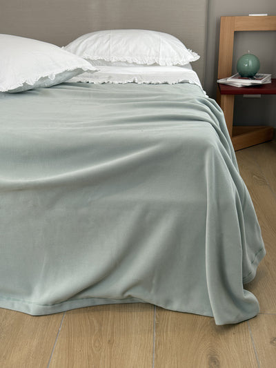 Coperta Pile Battuto ABBRACCIO Soggiorno Moreali Tessile Casa Matrimoniale 250 x 210 Verde Salvia