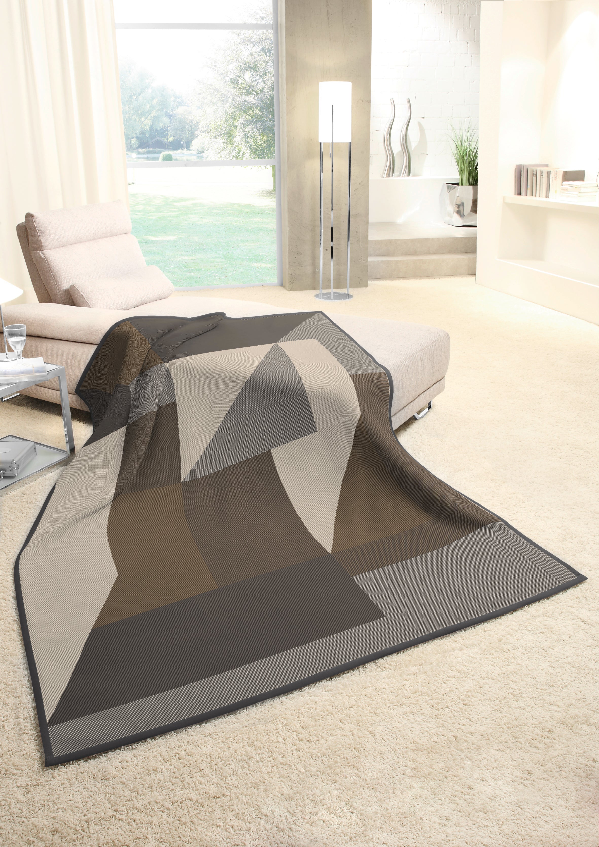 Plaid Caldo Cotone Springfield Grey Soggiorno Borbo 150 x 200 Tortora