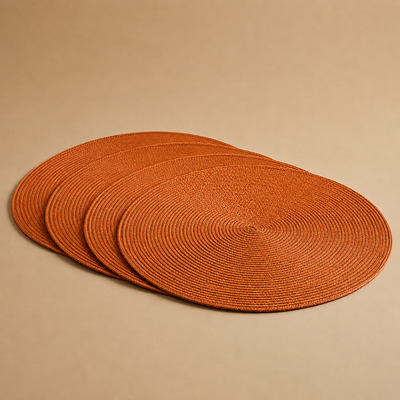 Set 4 Sottopiatti INTRECCIO Accessorio Moreali Tessile Casa Diametro 38 Arancione