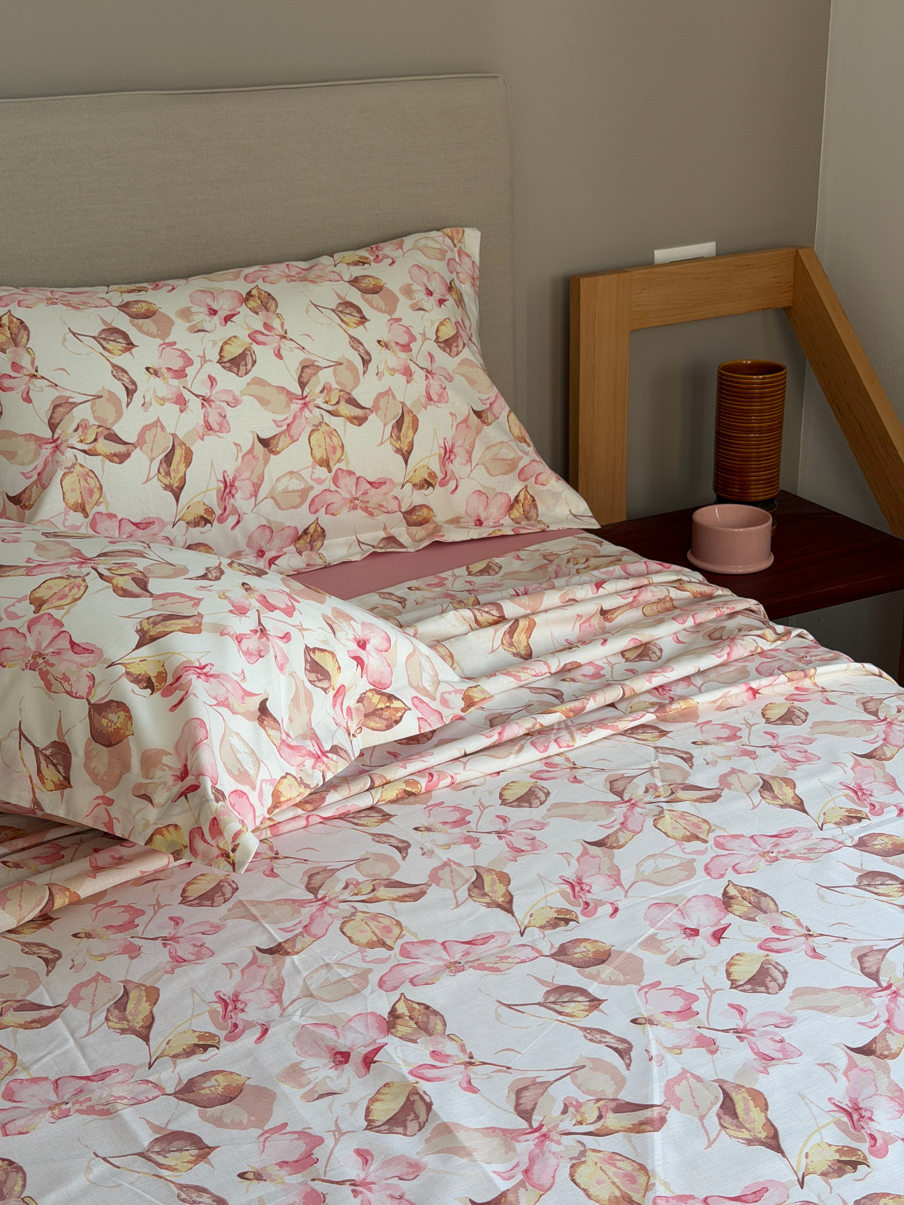 Completo Lenzuola Percalle Stampato VALZER Letto Cotonissimo