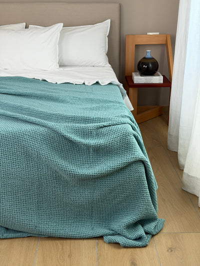 Copriletto Stone Washed Nido D'Ape Letto Moreali Tessile Casa Matrimoniale 260 x 260 Aquifer