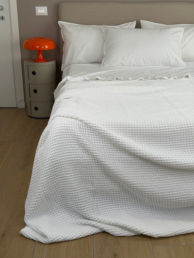 Copriletto Ape Regina Made in Italy Letto Moreali Tessile Casa Matrimoniale 270 x 270 Bianco