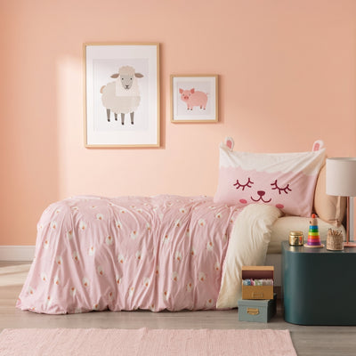 Parure Copripiumino KIDS Percalle Stampato Nina Letto Riviera Singolo Rosa
