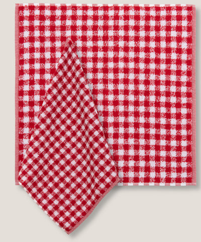 Set Canovacci Tela+Spugna QUADRETTI Cucina Moreali Tessile Casa 50 x 70 / 50 x 50 Rosso