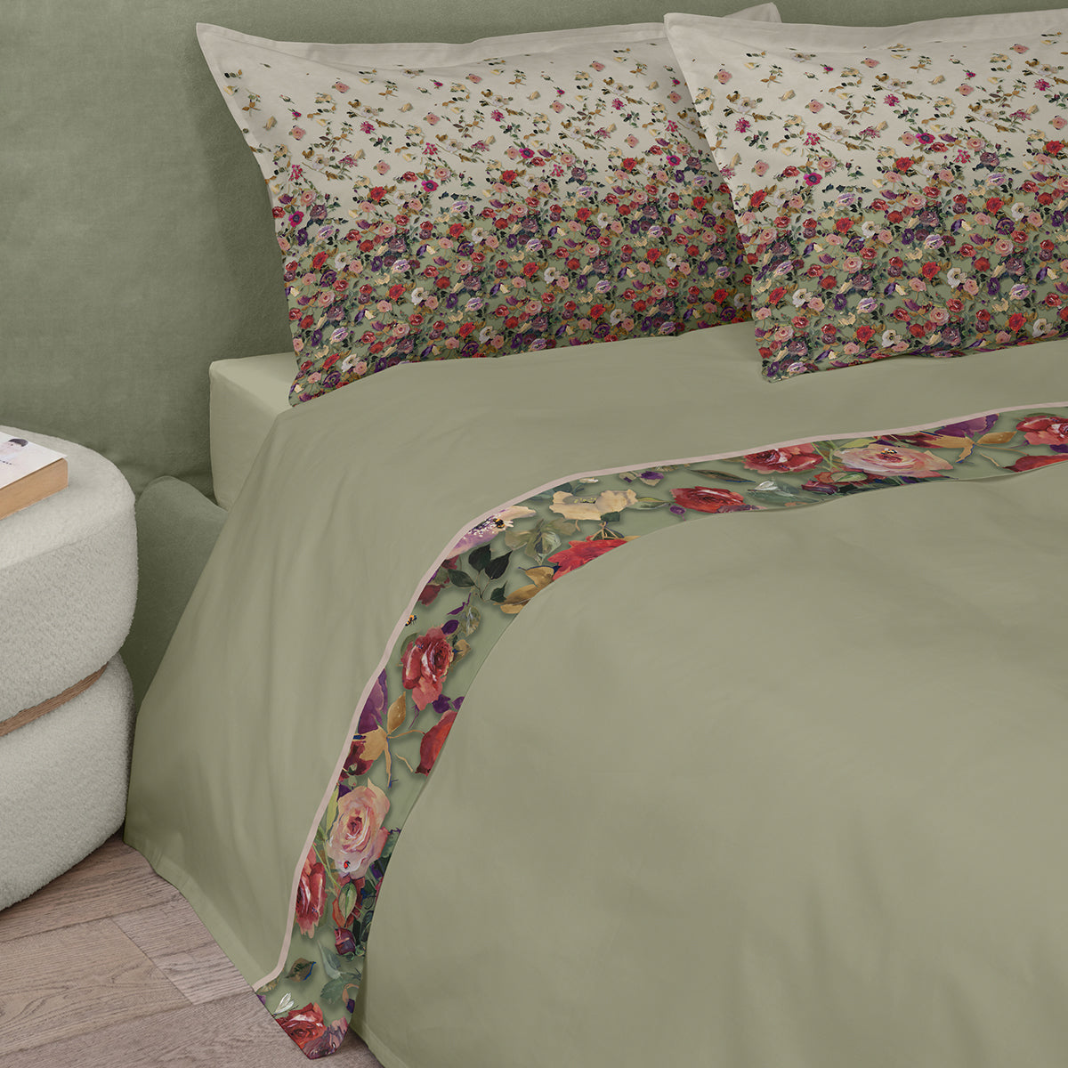 Completo Lenzuola Raso 300 Fili NETTARE Letto Fazzini