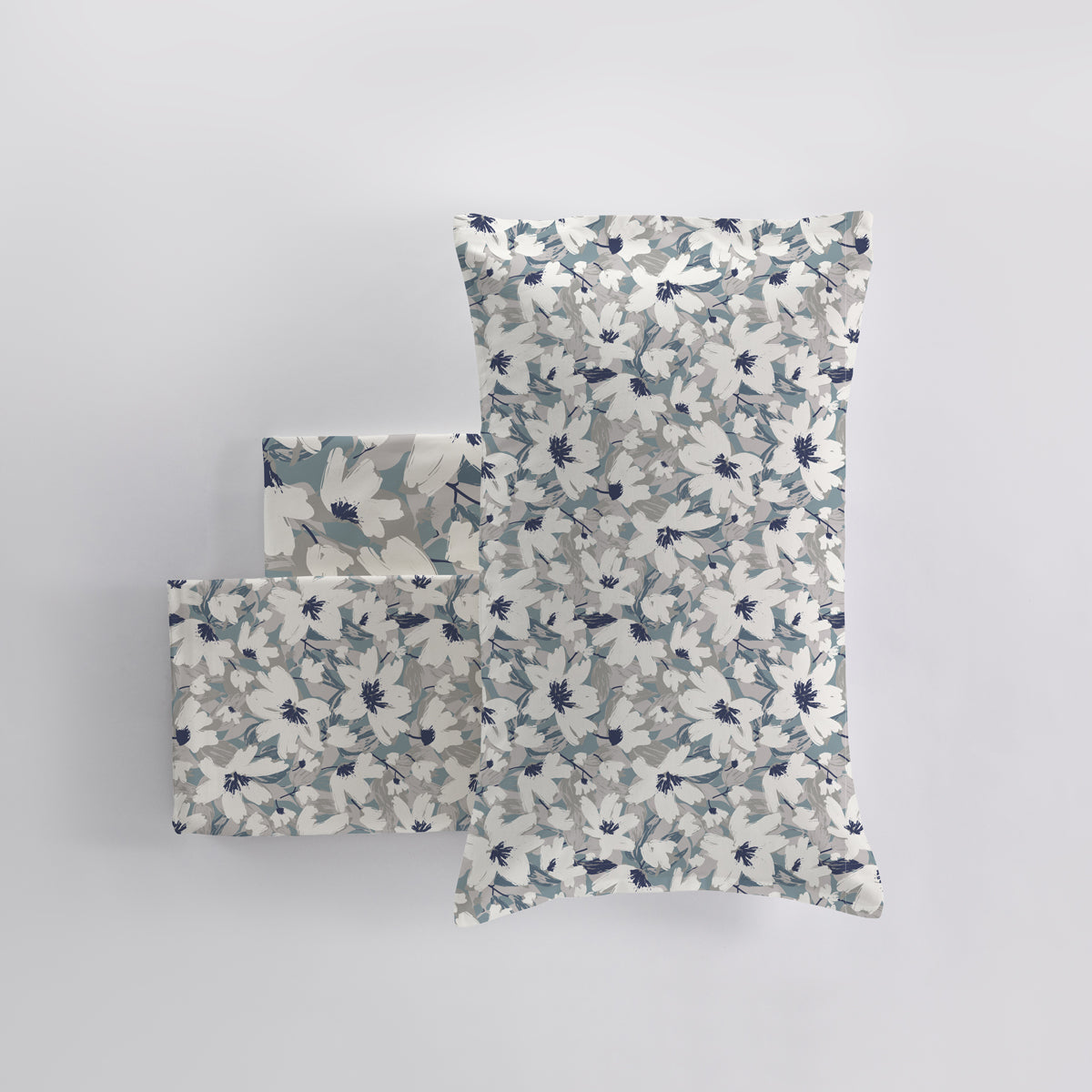 Completo Lenzuola Copriletto Madapolam LES UNIQUES 2624 Letto Cogal Matrimoniale Metal Blue