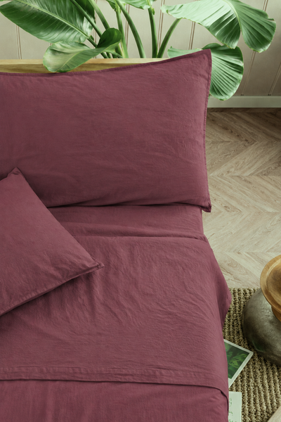 Parure Lenzuola Cotone No-Stiro ESSENZIALE Letto Moreali Tessile Casa Matrimoniale 250 x 295 Vinaccia