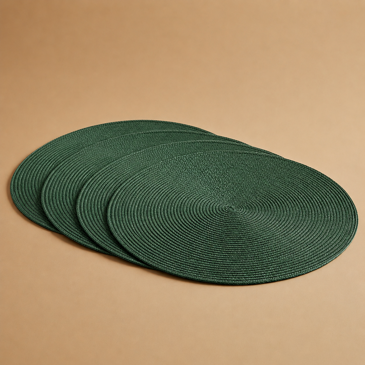 Set 4 Sottopiatti INTRECCIO Accessorio Moreali Tessile Casa Diametro 38 Verde Scuro