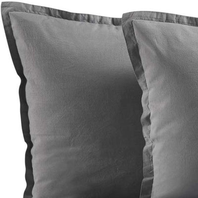 Coppia Federe Cotone No-Stiro ESSENZIALE Letto Moreali Tessile Casa 50 x 80 cm Grigio