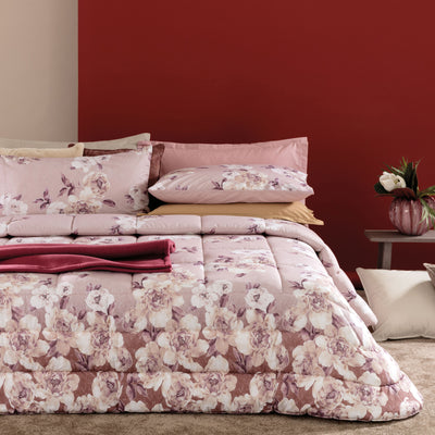 Trapunta Cotone Stampato Dania Letto Riviera 260 x 270 Rosa Cipria