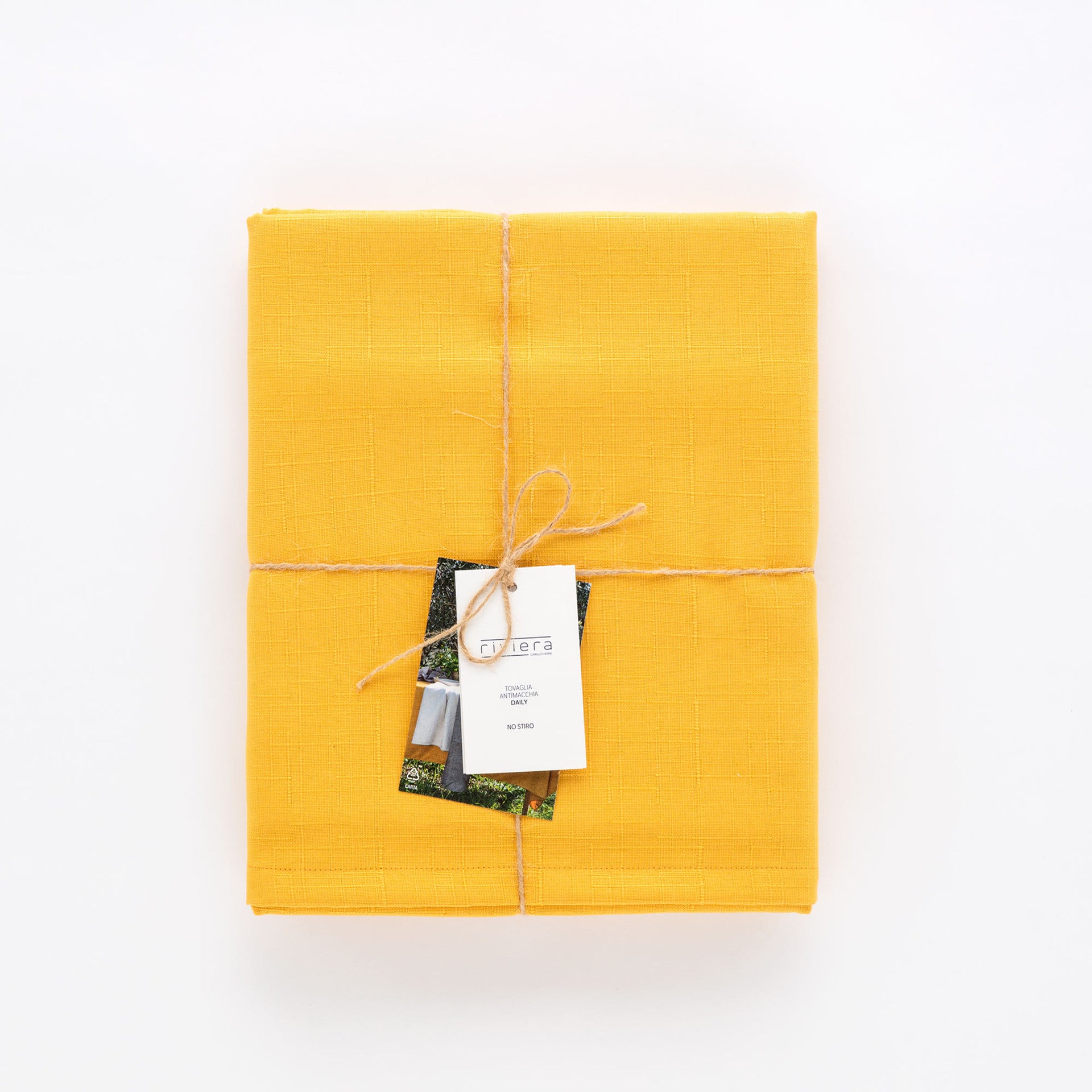 Tovaglia Antimacchia No-Stiro DAILY Cucina Riviera Quadrata 150 x 150 Ocra