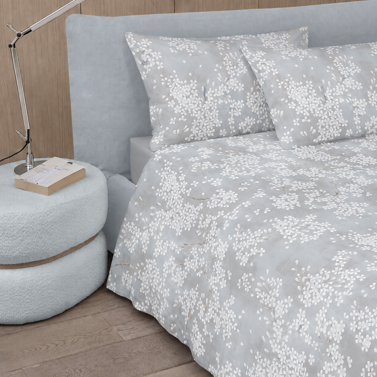 Completo Lenzuola Copriletto Percalle KIMONO Letto Fazzini Matrimoniale Naturale