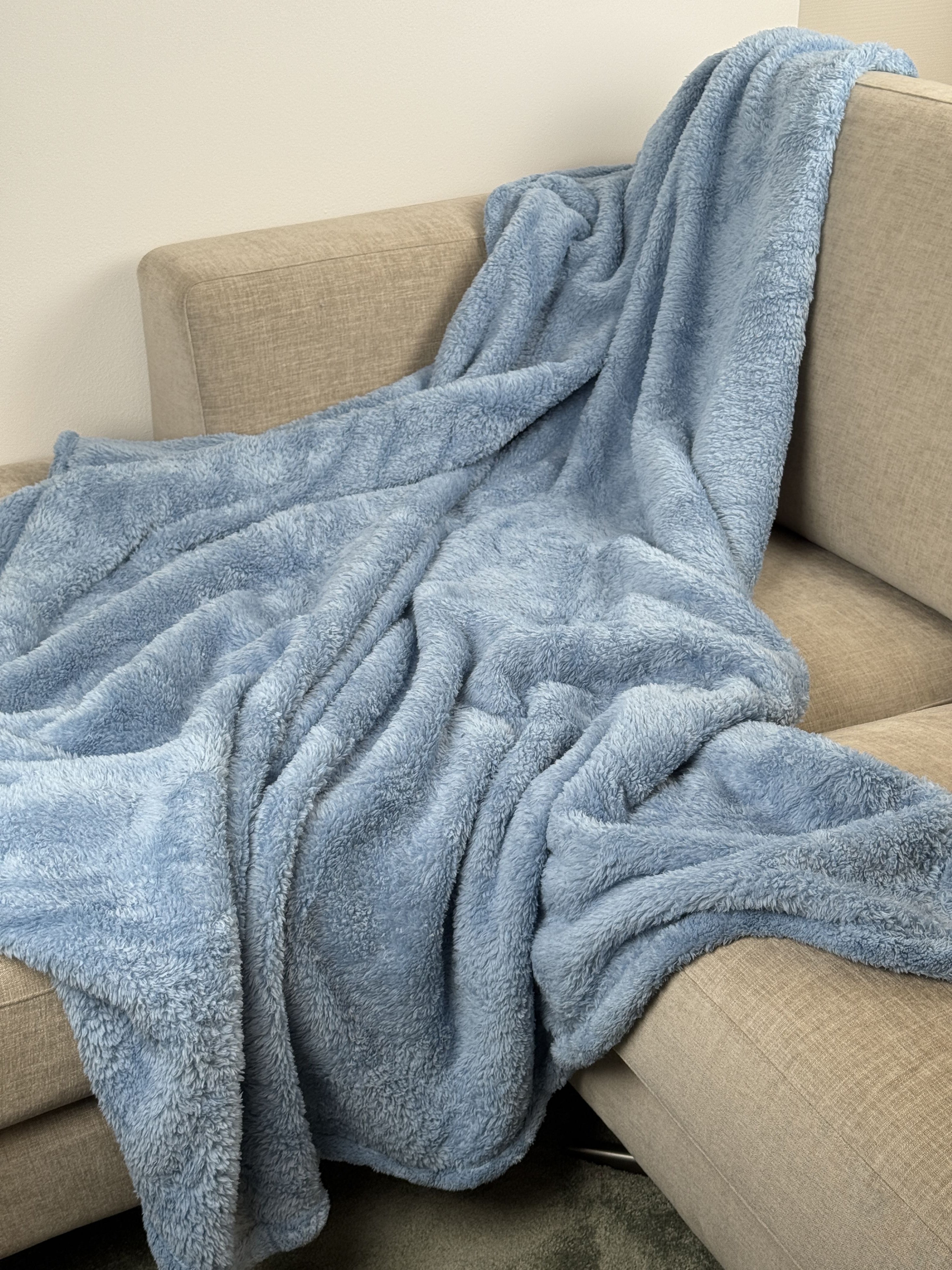 Plaid Extra Soft COCCOLA Soggiorno Moreali Tessile Casa Plaid 150 x 180 Azzurro Polvere