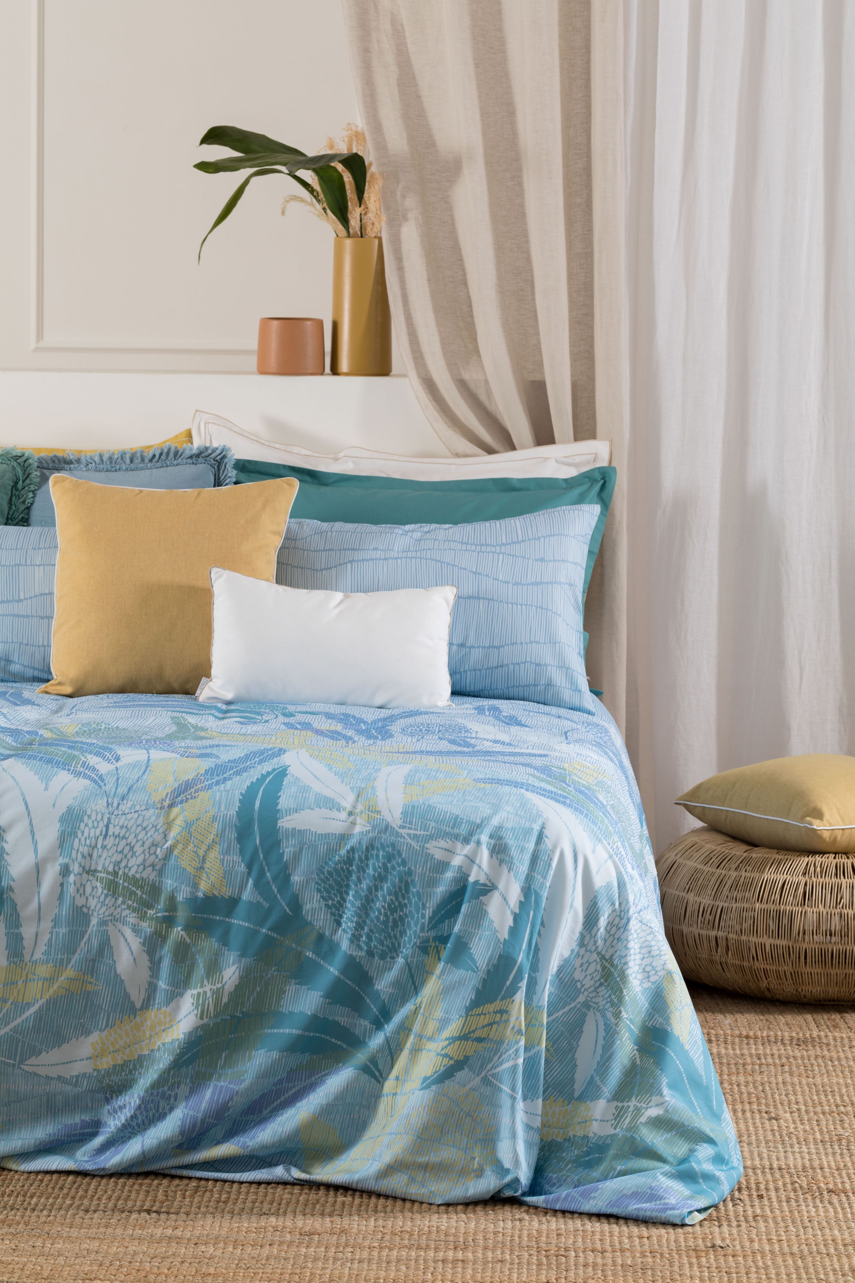 Completo Lenzuola Cotone Stampato LARIZA Letto Riviera