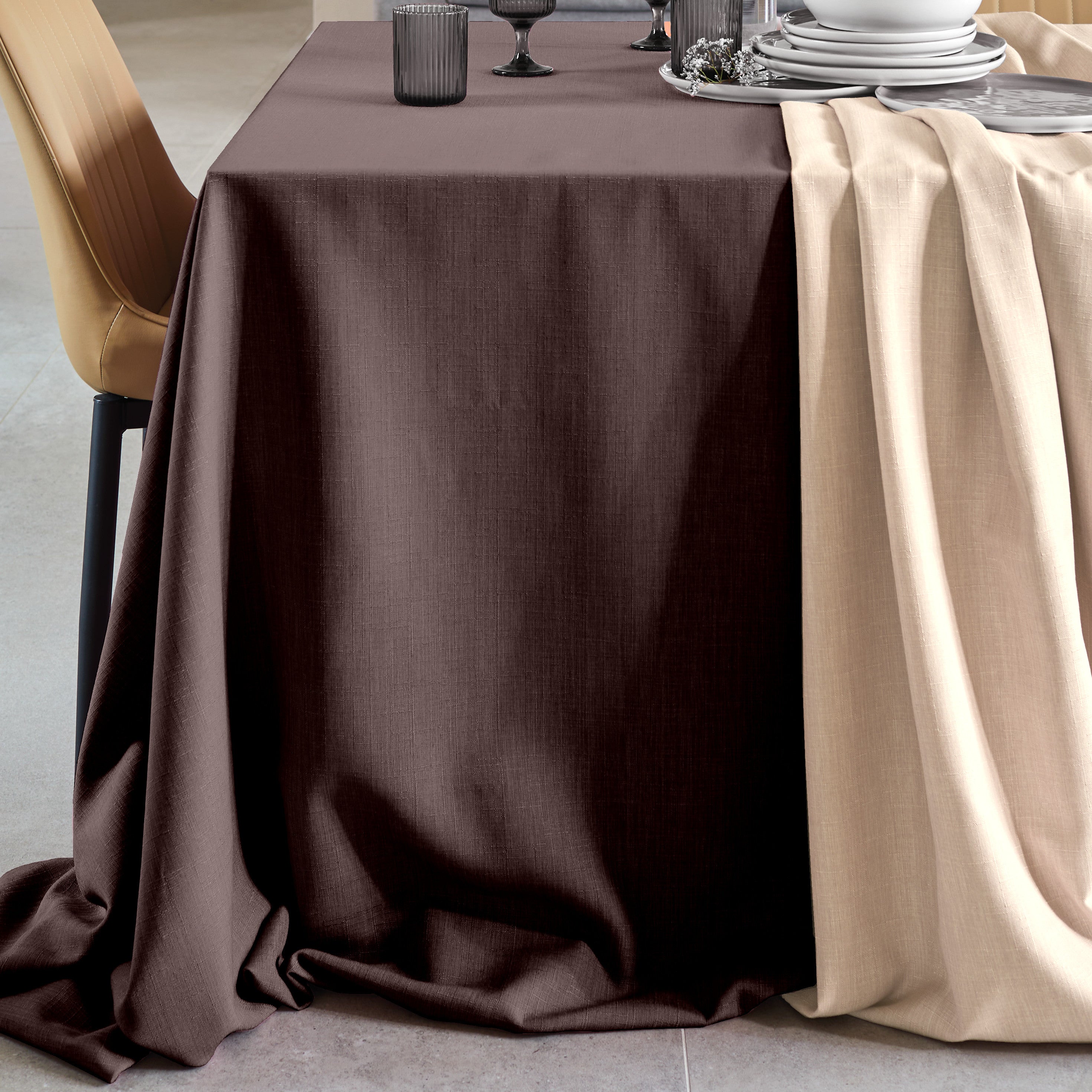 Tovaglia Antimacchia NO-STRESS Cucina Moreali Tessile Casa Runner 45x150 Cioccolato