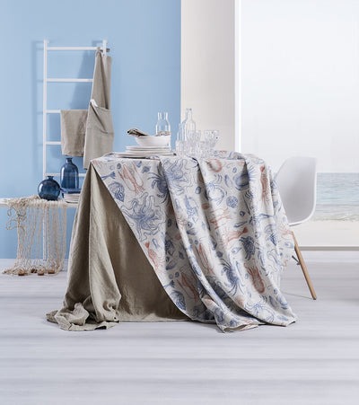 Tovaglia Lino-Cotone Sailor Cucina Maison Sucrée 135 x 225 Multicolor