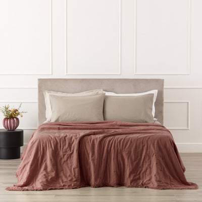 Trapuntino Cotone Stone Washed FERNANDA Letto Riviera Matrimoniale 260 x 260 Tegola