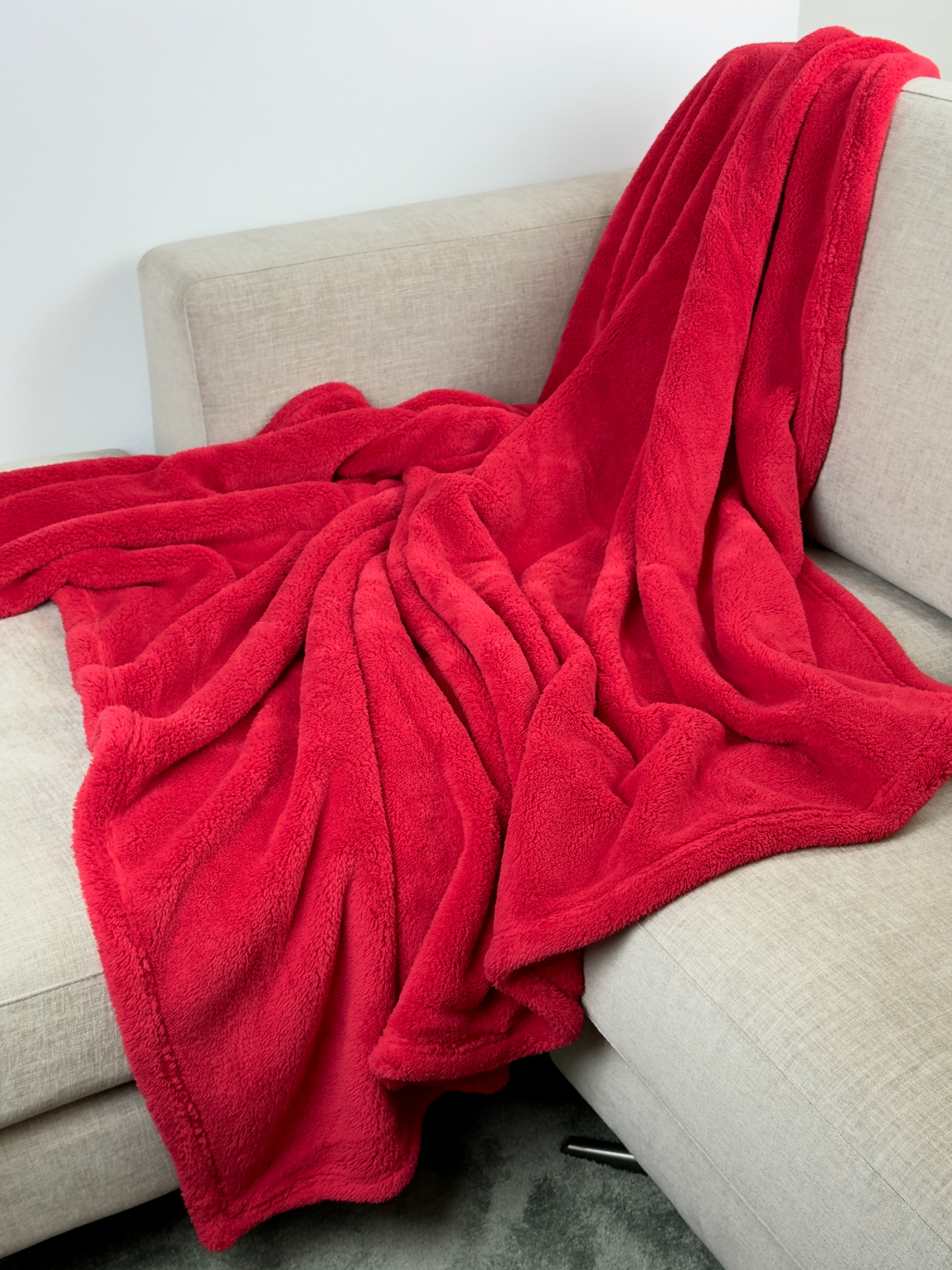 Plaid Extra Soft COCCOLA Soggiorno Moreali Tessile Casa Plaid 150 x 180 Rosso