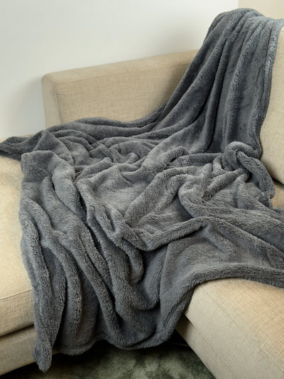 Plaid Extra Soft COCCOLA Soggiorno Moreali Tessile Casa Plaid 150 x 180 Antracite