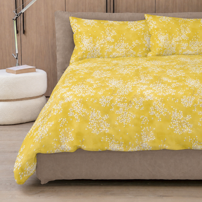 Parure Copripiumino Percalle KIMONO Letto Fazzini Singolo Giallo