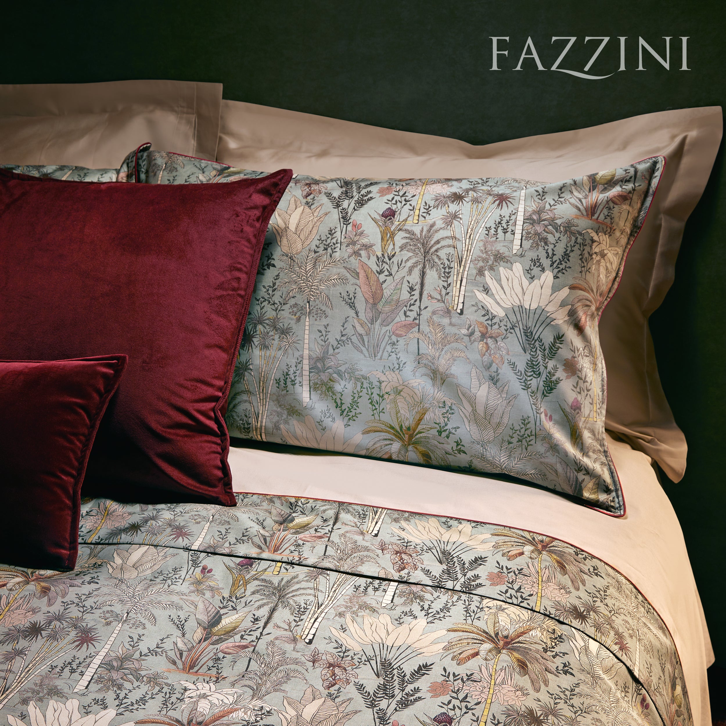 Completo Lenzuola Raso 300 Fili DRAA Letto Fazzini