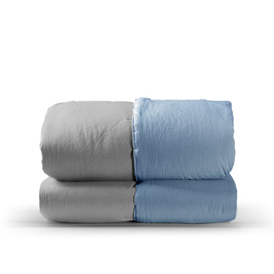 Trapunta CALDA No-Stiro Double TRECENTO Letto Moreali Tessile Casa Matrimoniale 270 x 270 Azzurro Polvere/Grigio