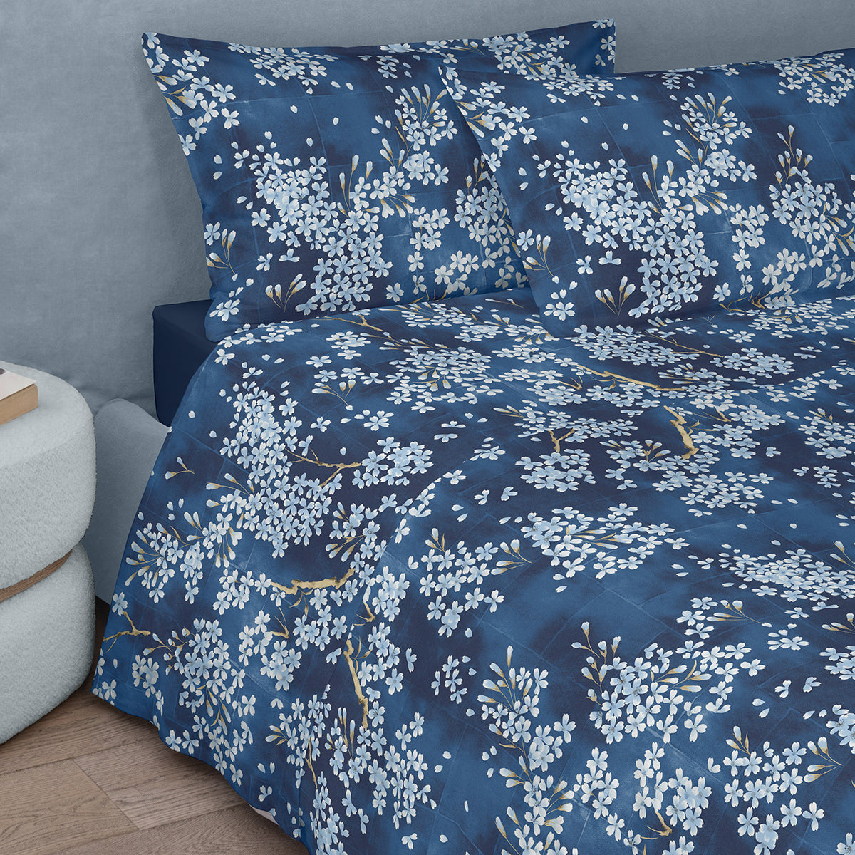 Completo Lenzuola Copriletto Percalle KIMONO Letto Fazzini
