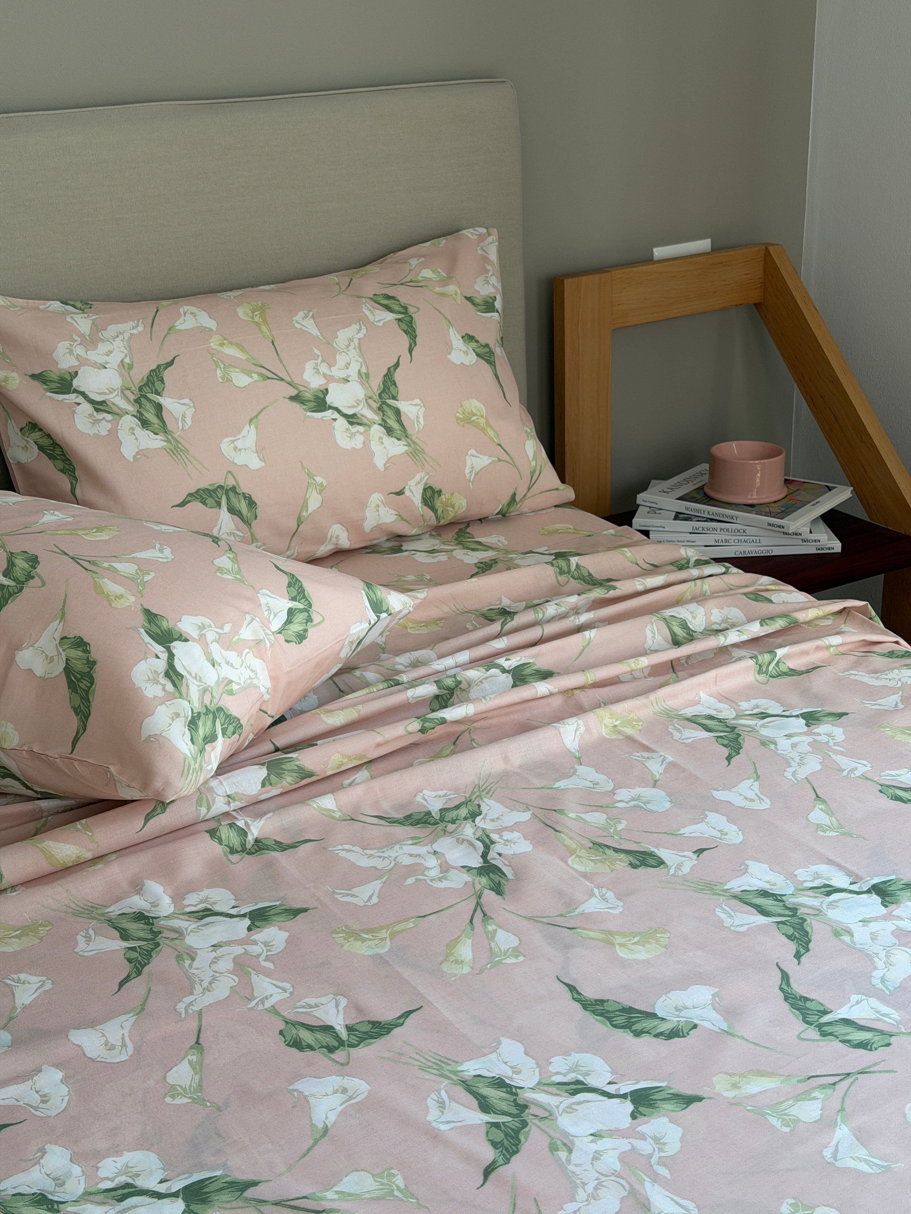Completo Lenzuola Cotone Stampato CALLA Letto Cotonissimo