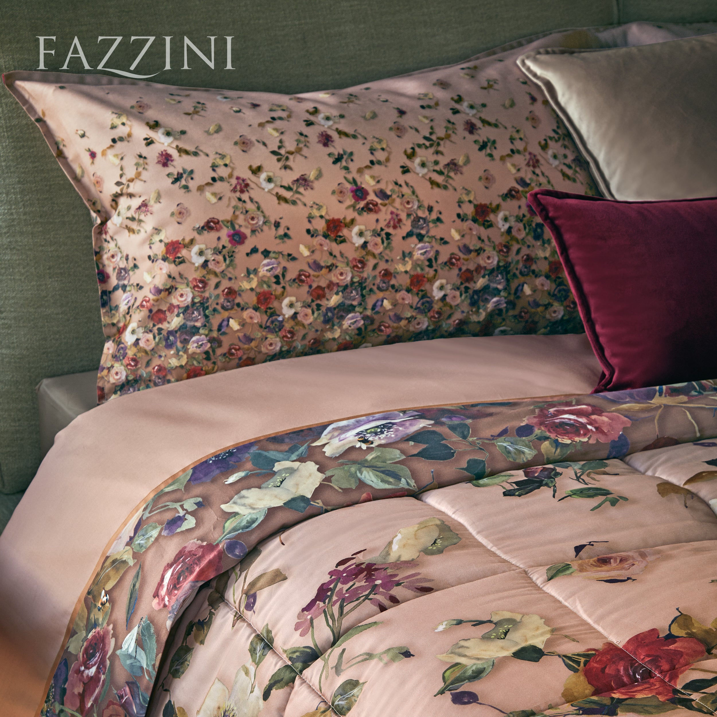 Trapunta Raso 300 Fili NETTARE Letto Fazzini